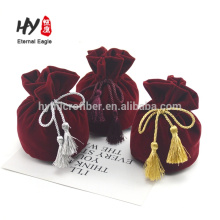 Logo custom velvet drawstring bag with pendant